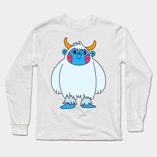 Funny Yeti Art, Cute Big Foot, Big Foot Long Sleeve T-Shirt